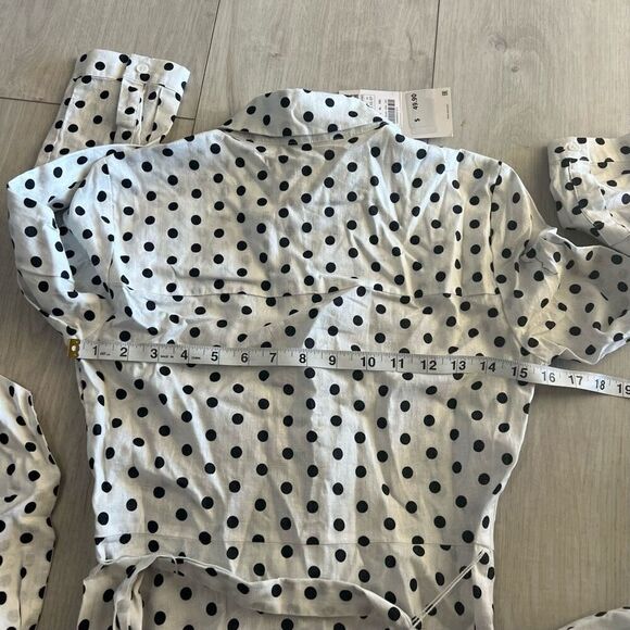 Zara Maxi Dress in White & Black Dots; Buttons & Belted size xs - Picture 4 of 8